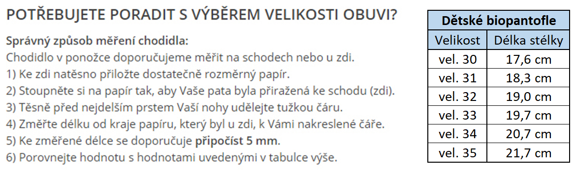 Dětské-biopantofle-vyber-velikosti